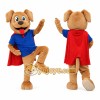 Tan Dog Superhero Mascot Costume Tan Dog Superhero Mascot Costume