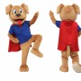 Tan Dog Superhero Mascot Costume
