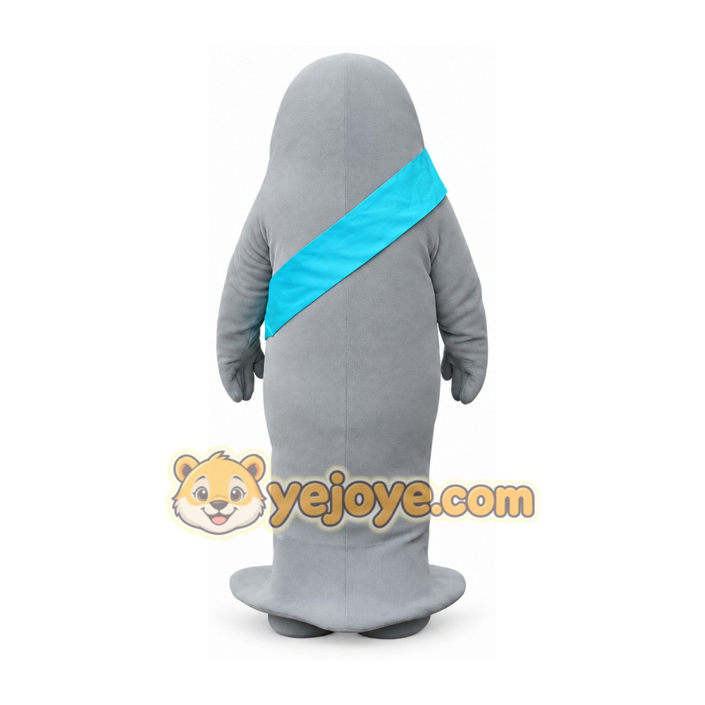 Light Gray Manatee Mascot Costume Light Gray Manatee Mascot Costume