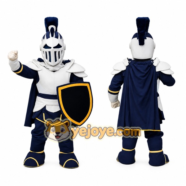 Navy Blue Knight Mascot Costume