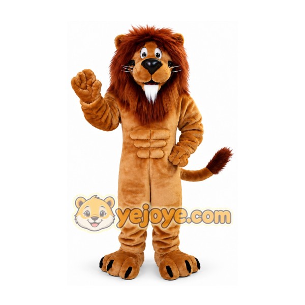 Golden Brown Lion Mascot Costume