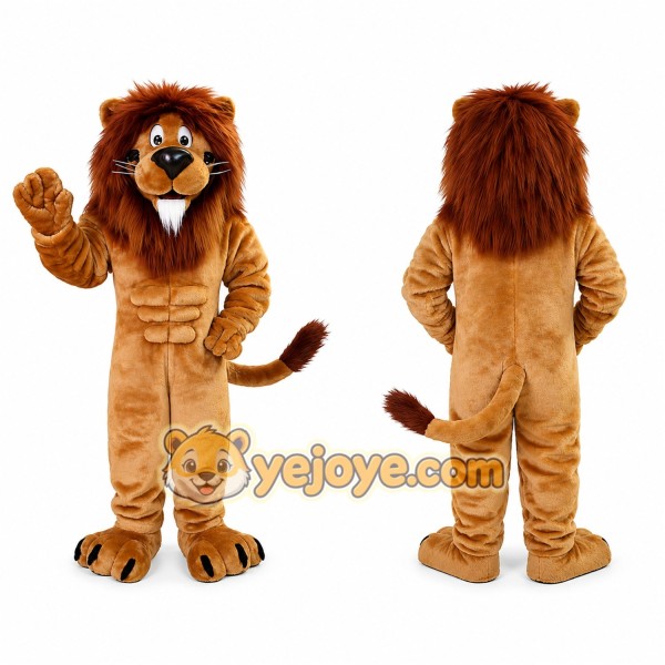 Golden Brown Lion Mascot Costume