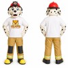 White Dalmatian Firefighter Mascot Costume