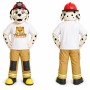 White Dalmatian Firefighter Mascot Costume