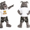 Gray Bulldog Mascot Costume