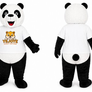 Black and White Panda Mascot Costume