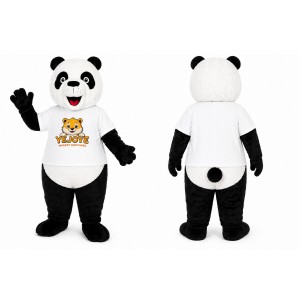 Black and White Panda Mascot Costume