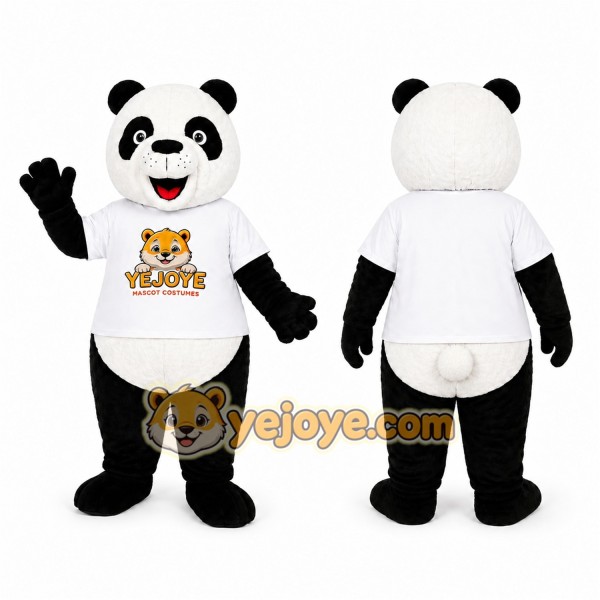 Black and White Panda Mascot Costume