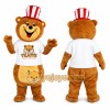 Brown Bear Mascot Costume with Red White Hat Brown Bear Mascot Costume with Red White Hat