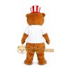 Brown Bear Mascot Costume with Red White Hat Brown Bear Mascot Costume with Red White Hat