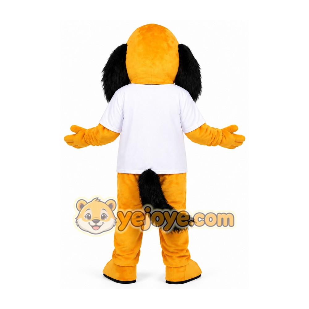 Yellow Dog Mascot Costume with Black Ears Yellow Dog Mascot Costume with Black Ears