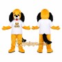 Yellow Dog Mascot Costume with Black Ears