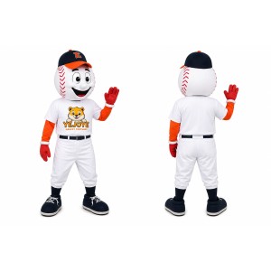 White Baseball Player Mascot Costume