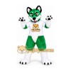 Green and White Wolf Mascot Costume Green and White Wolf Mascot Costume