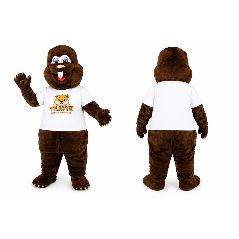 Dark Brown Beaver Mascot Costume