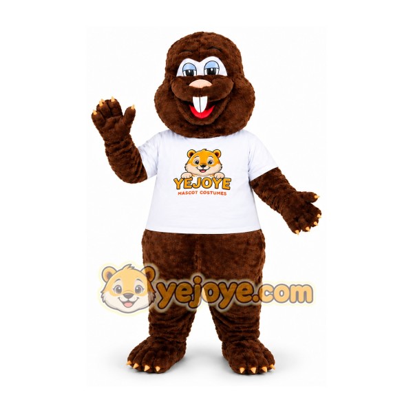Dark Brown Beaver Mascot Costume