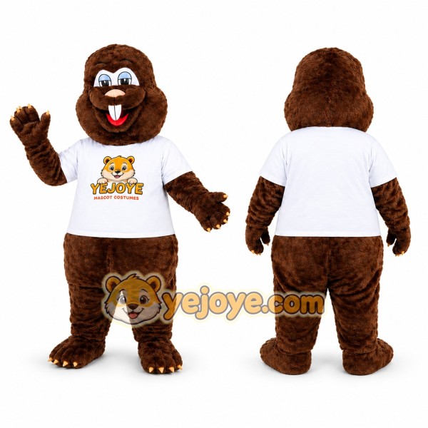 Dark Brown Beaver Mascot Costume