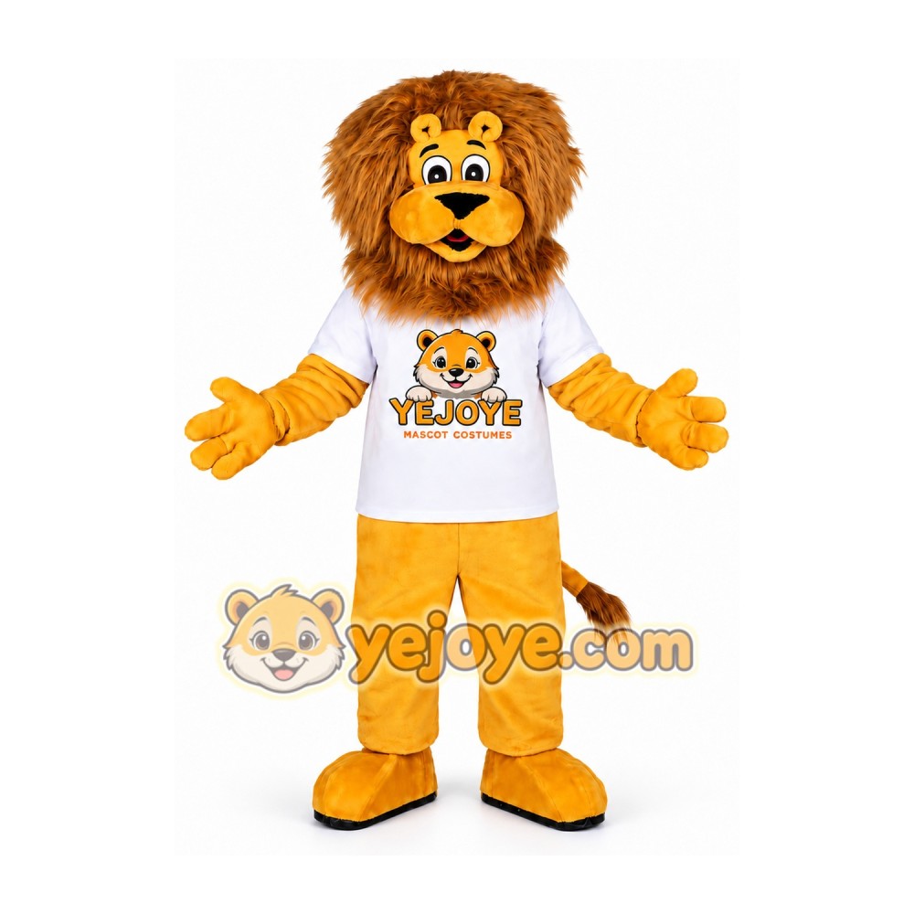 Yellow Lion Mascot Costume Yellow Lion Mascot Costume