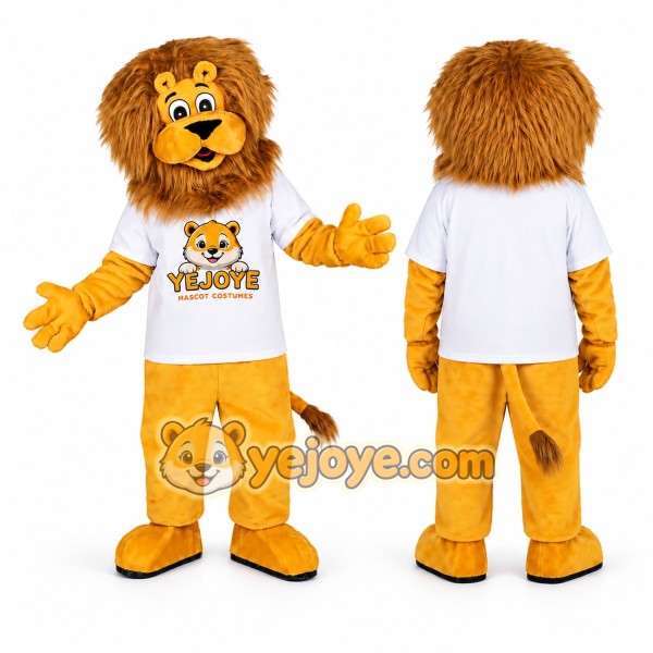 Yellow Lion Mascot Costume