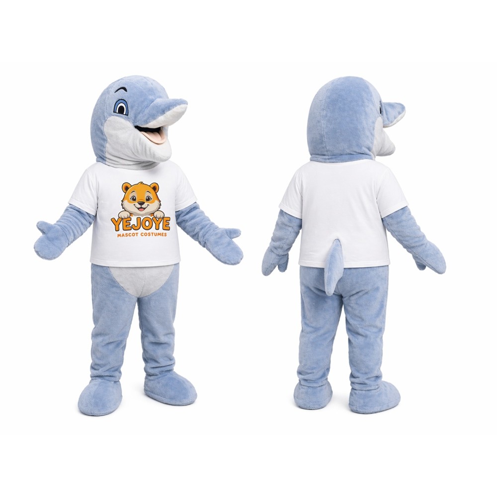Light Blue Dolphin Mascot Costume