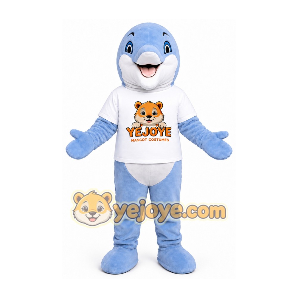 Light Blue Dolphin Mascot Costume Light Blue Dolphin Mascot Costume