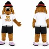 Brown Dog Mascot Costume with Black Hat