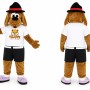 Brown Dog Mascot Costume with Black Hat