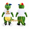 Green Crocodile Mascot Costume with Colorful Cap Green Crocodile Mascot Costume with Colorful Cap