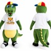 Green Crocodile Mascot Costume with Colorful Cap