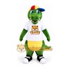 Green Crocodile Mascot Costume with Colorful Cap Green Crocodile Mascot Costume with Colorful Cap