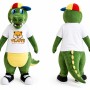 Green Crocodile Mascot Costume with Colorful Cap