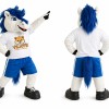 White and Blue Horse Mascot Costume