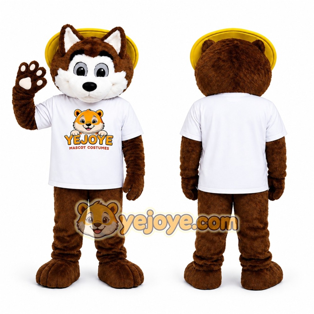 Brown Husky Mascot Costume