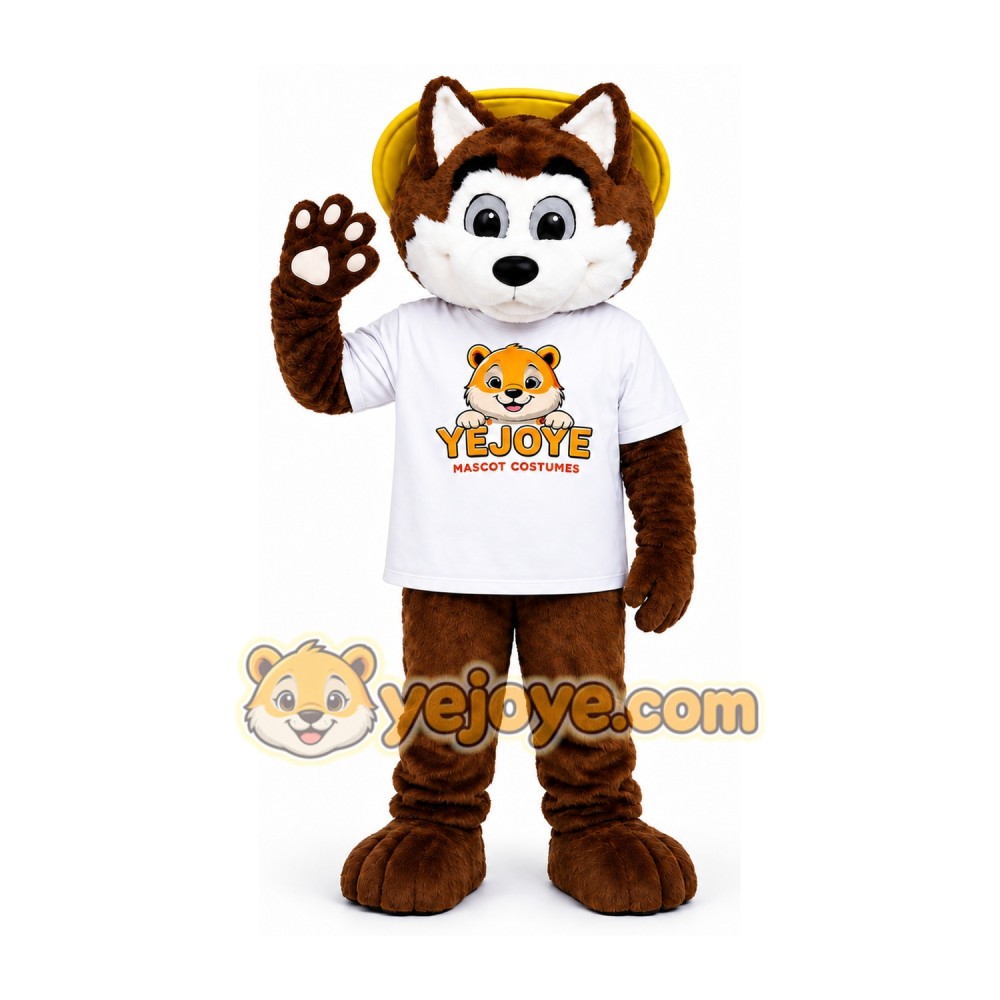 Brown Husky Mascot Costume