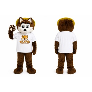 Brown Husky Mascot Costume