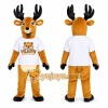 Brown Deer Mascot Costume with Black Antlers