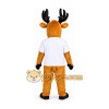 Brown Deer Mascot Costume with Black Antlers