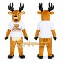Brown Deer Mascot Costume with Black Antlers