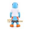 Light Blue Bird Mascot Costume with Orange Shorts