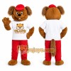 Brown Dog Mascot Costume with Red Cap Brown Dog Mascot Costume with Red Cap