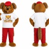 Brown Dog Mascot Costume with Red Cap
