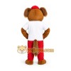Brown Dog Mascot Costume with Red Cap Brown Dog Mascot Costume with Red Cap
