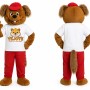Brown Dog Mascot Costume with Red Cap