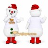 White Snowman Mascot Costume with Red Hat White Snowman Mascot Costume with Red Hat