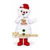 White Snowman Mascot Costume with Red Hat White Snowman Mascot Costume with Red Hat