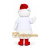 White Snowman Mascot Costume with Red Hat White Snowman Mascot Costume with Red Hat