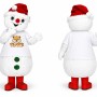 White Snowman Mascot Costume with Red Hat