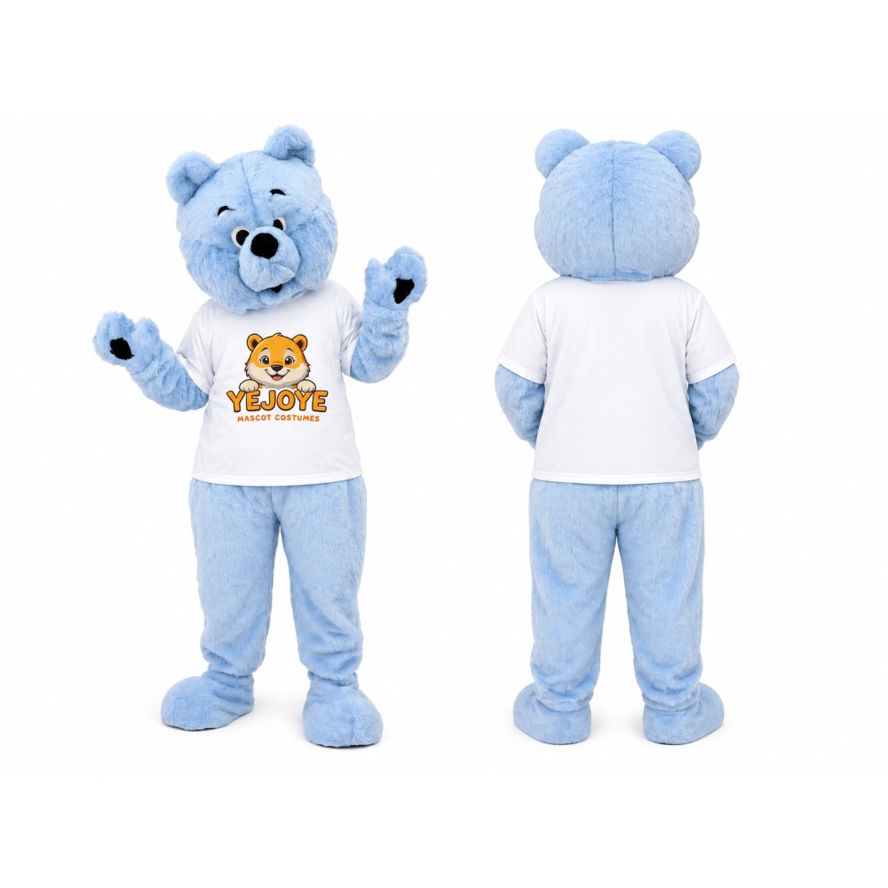 Light Blue Bear Mascot Costume