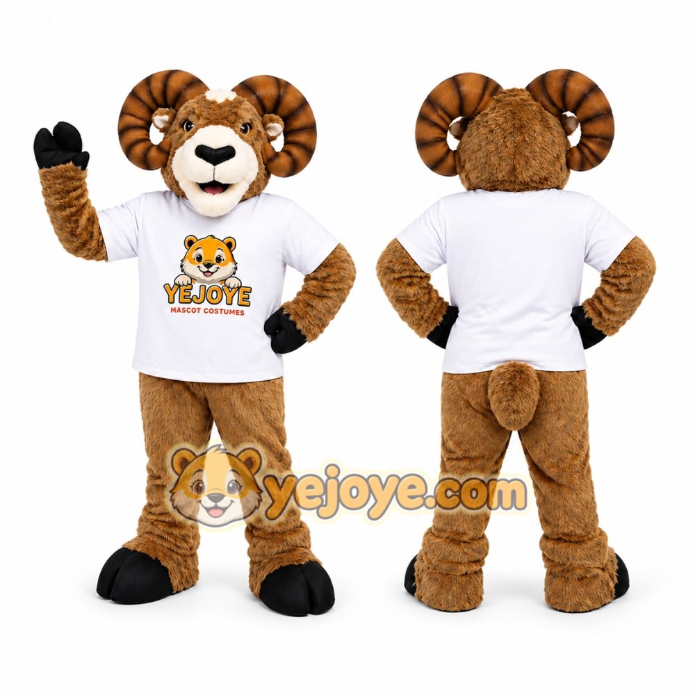 Brown Ram Mascot Costume Brown Ram Mascot Costume