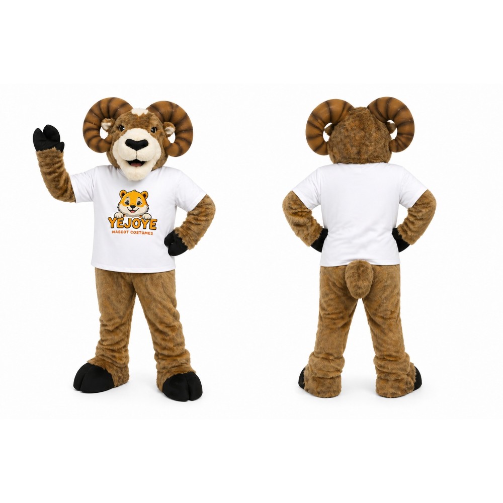 Brown Ram Mascot Costume